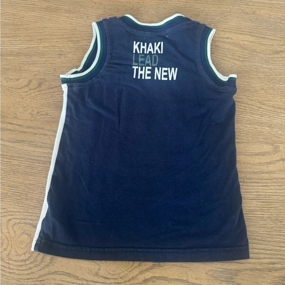 Khaki Kids Mesh Jersey Tank Top White Navy Size 5/6 Yankees New York